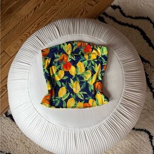 Vibrant Lemon Print Crop Top